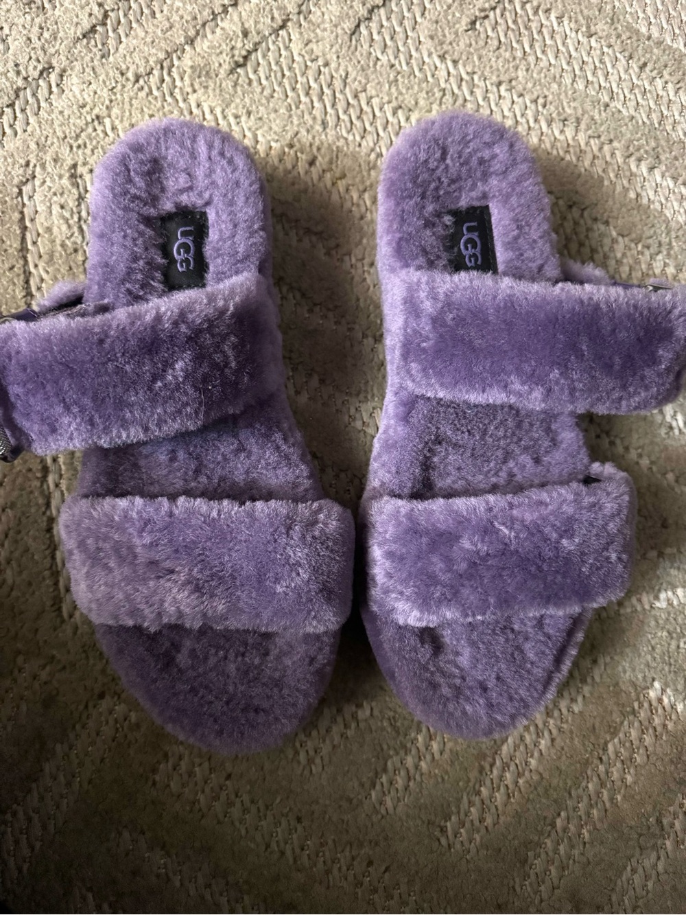 UGG Kids Lilac Plush Slide Sandals